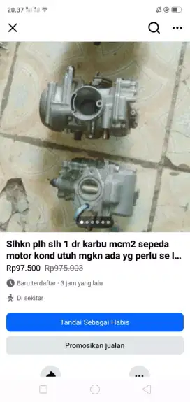 Slhkn plh slh 1 dr karbulator mcm2 kendaraan lawas kond utuh MLS
