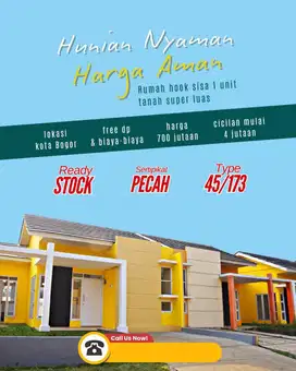 RUMAH MURAH LUAS POSISI HOOK READY STOK SIAP HUNI DI TENGAH KOTA BOGOR