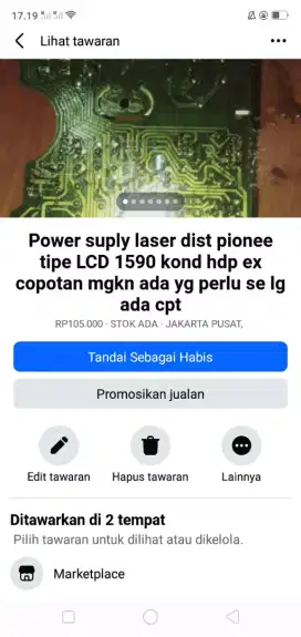 Power suply laser dist pionee LCD 1590 kond hdp ex copotan mgkn perlu