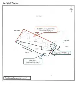 Dijual Disewa Tanah Industri Bekasi 2 hektar 70M sewa 3M/thn