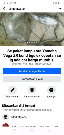 Se paket lampu2 khusus utk sepeda/motor kond bgs ex copotan hrg murah