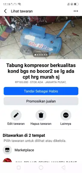 Non mesin hanya tabung sj utk kompresor dll kond bgs no bocor2 cpt dpt