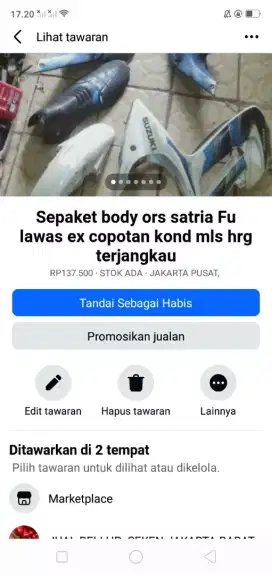 Se paket kelengkapan sepeda/motor ex copotan brg ors hrg terjangkau