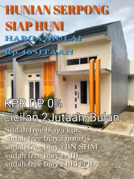 TYPE 40/84, Rumah Siap Huni DP 0% Di serpong