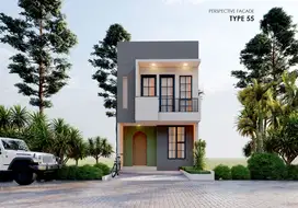 Rumah Syariah 2 Lantai Cibubur Tanah Hook unit terbatas cicilan 5jtan