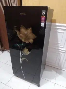 Kulkas 1 pintu Polytron Belleza Pintu Tempered Glass Hitam Ok