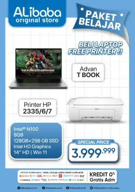 PROMO PAKET PELAJAR LAPTOP DAN PRINTER
