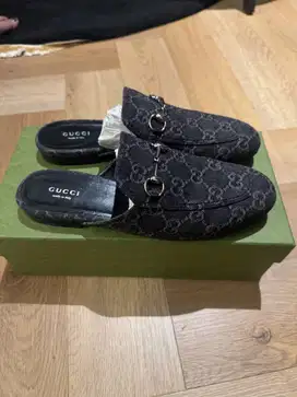 gucci princetown denim slippers size 38