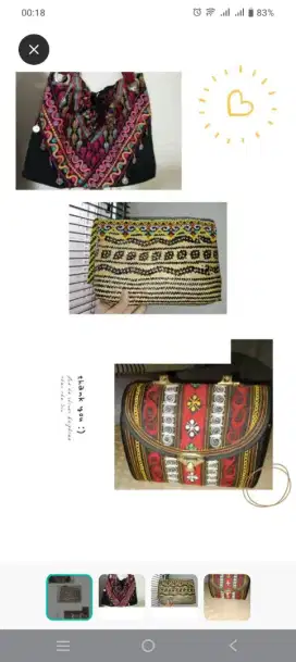 Dijual 3Tas Wanita Etnik Kalimantan, Aceh dan Tas Rajut