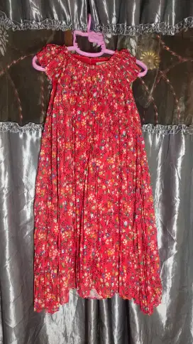 SALE!! MINI DRESS MERAH CORAK OLEH OLEH MALAYSIA