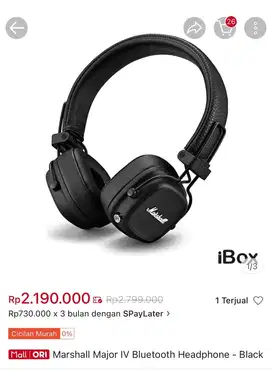 Marshall Major IV Bluetooth Headphone - Brown