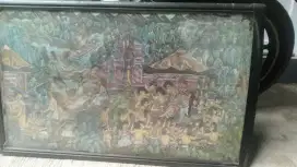 Lukisan kanvas nuansa bali nego sampai jadi