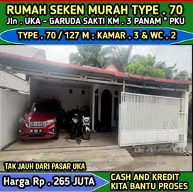 Dijual Rumah Second Type 70/127M Jl UKA Garuda sakti Km 3 Panam Pku