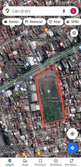 Jual murah tanah di Bandung ex kandaga komputer. Jl A. Yani Bandung