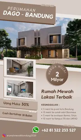 Dijual Rumah murah di Dago Kota Bandung