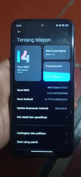 Redmi 10 RAM 4+1/64