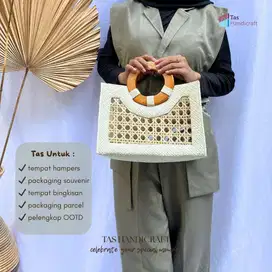 Tas Pandan Jinjing Kayu | Tas Hampers Souvenir Terbaru Murah Elegan