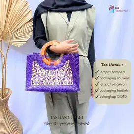 Tas Pandan Anyaman Bambu Handle Kayu Termurah | Tas Hampers Sovenir