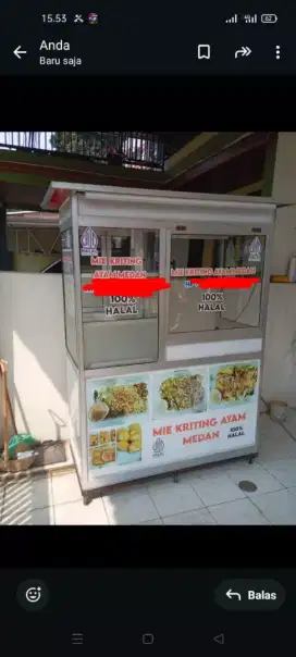 Etalase Gerobak mie ayam