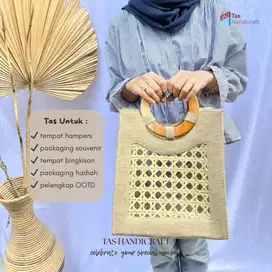 Tas Goni Bambu Handle Kayu Eksklusif | Tas Souvenir Model Terbaru