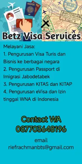Jasa Proses Visa Schengen, UK, USA, Australia, Canada dll