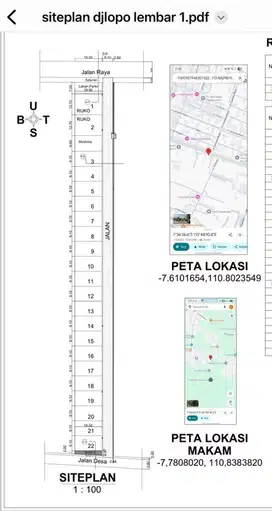 tanah kavlingan luas 150 meter di soba pingir jalan raya akses mudah