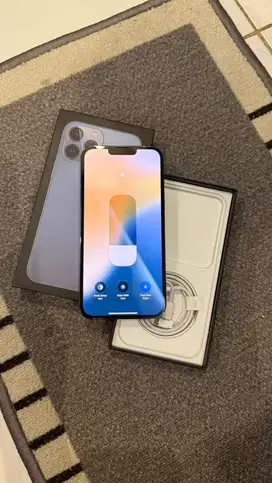Dijual Iphone 13 Promax 128GB Blue Mulus Lengkap Terdaftar