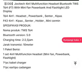 TWS Jovitech 4 in 1