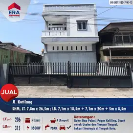 Dijual ruko di tengah kota, bangunan tunggal Jl. Kutilang