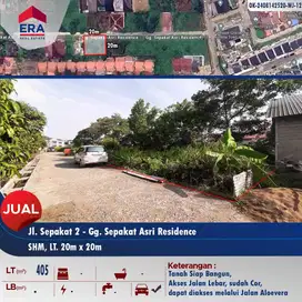 Dijual tanah siap bangun Jl. Sepakat 2 - Komp. Sepakat Asri Residence