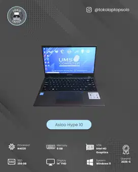 AXIOO HYPE 10 INTEL CELERON N4020 Ram 8GB SSD 256GB FHD