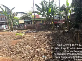 Dijual Tanah 35 x 85 m2 di Jl Pondok Aren Raya  (SHM) Posisi Hook