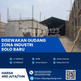 Sewa Gudang Solo Baru 2200m² – Akses Truk Kontainer, Lokasi Industri