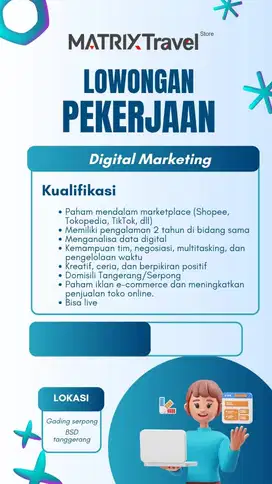 Lowongan Admin E-Commerce & Live Host