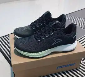 Sepatu Olahraga Wanita Merk POWER Original Hitam hijau Uk 37 dan 39