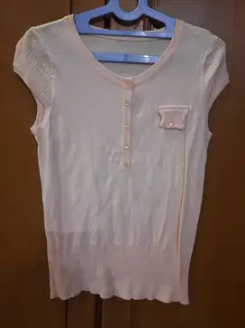 Preloved atasan rajut wanita allsize Warna : peach