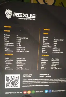 Jual mouse dan keyboard merk REXUS