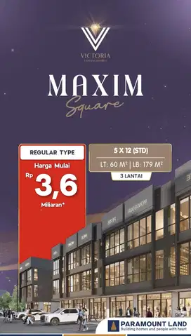 Dijual Ruko 3 lt Maxim Square Samping Bethsaida Hospital Serpong