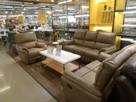 living set Billy recliner half leather 3+2+1