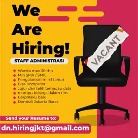Dibutuhkan Staf Admin