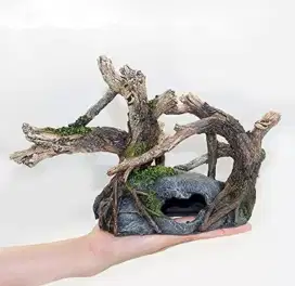 Gua Batu Pohon Kayu Aquascape Hiasan Aquarium Terrarium