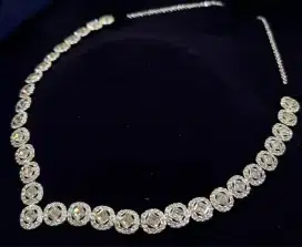 Kalung + anting putar Swarovski all round