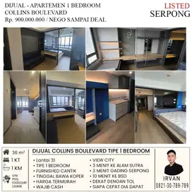 COLLINS BOULEVARD 1BR JUAL RUGI UNIT CANTIK