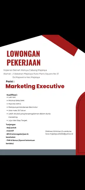 Lowongan kerja Marketing