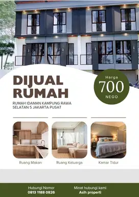 Di Jual Rumah Mewah Idaman Kaum Muda SHM Rawa Selatan 5 Jakarta pusat