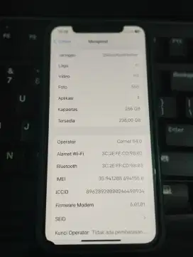 Iphone X 256 GB Lengkap