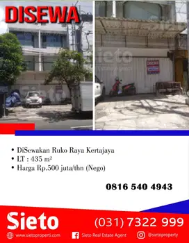 Disewakan Cepat! Ruko Raya Kertajaya