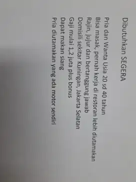 Loker Jaga Kantin