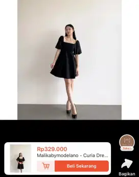 (BARANG BARU) Dress Hitam MALIKA BY Modelano #CITTNEW052 #lovecitta