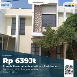 Rumah Dijual, Perum. Martadinata, Pondok Cabe, Pamulang, Tangsel.